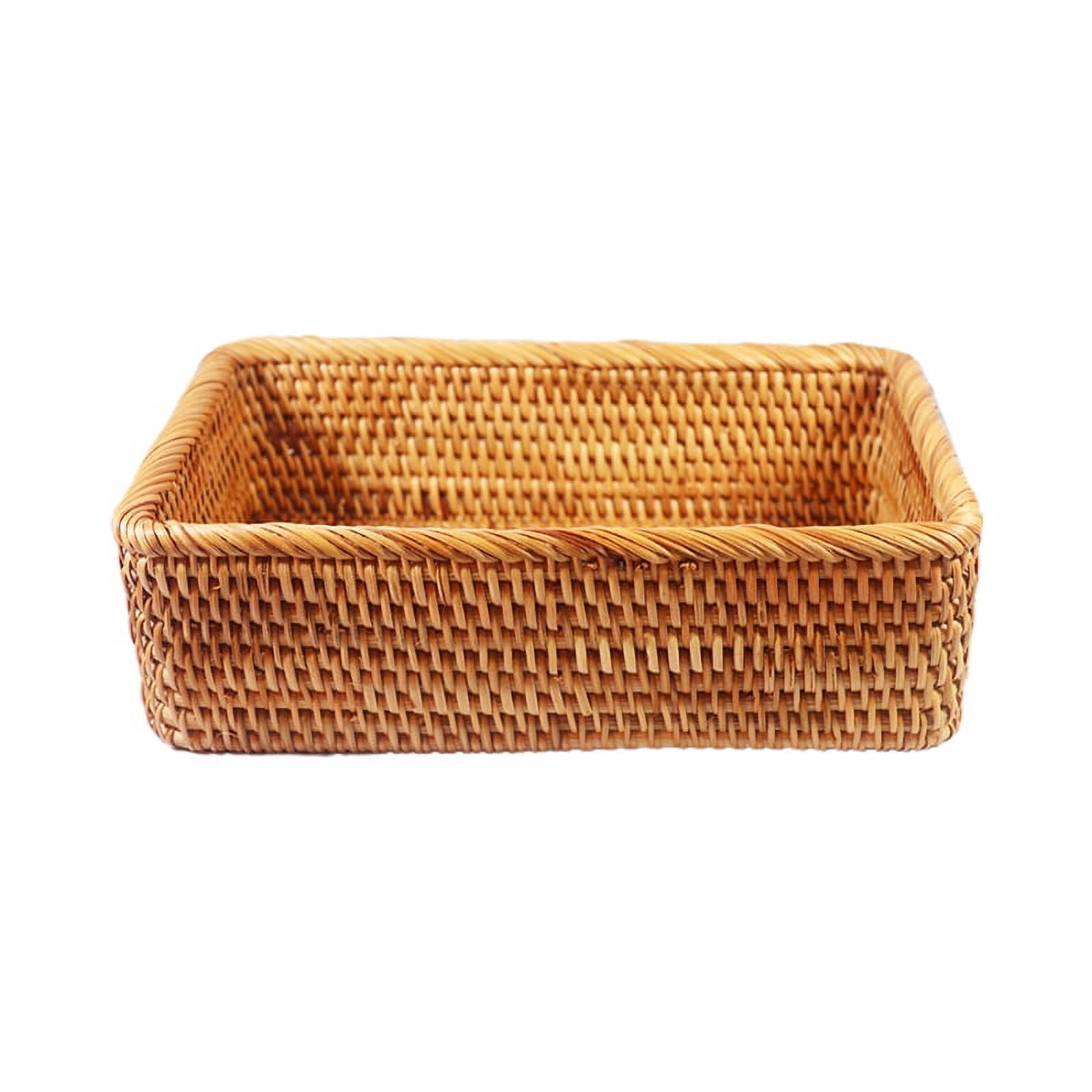 OOKWE Household Wicker Bread Storage Basket Weaved Rattan Vegetables