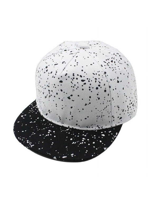 OOKWE Kids Low Profile Baseball Cap Graffiti Dot Print Flat Bill Brim Trucker Dad Hat