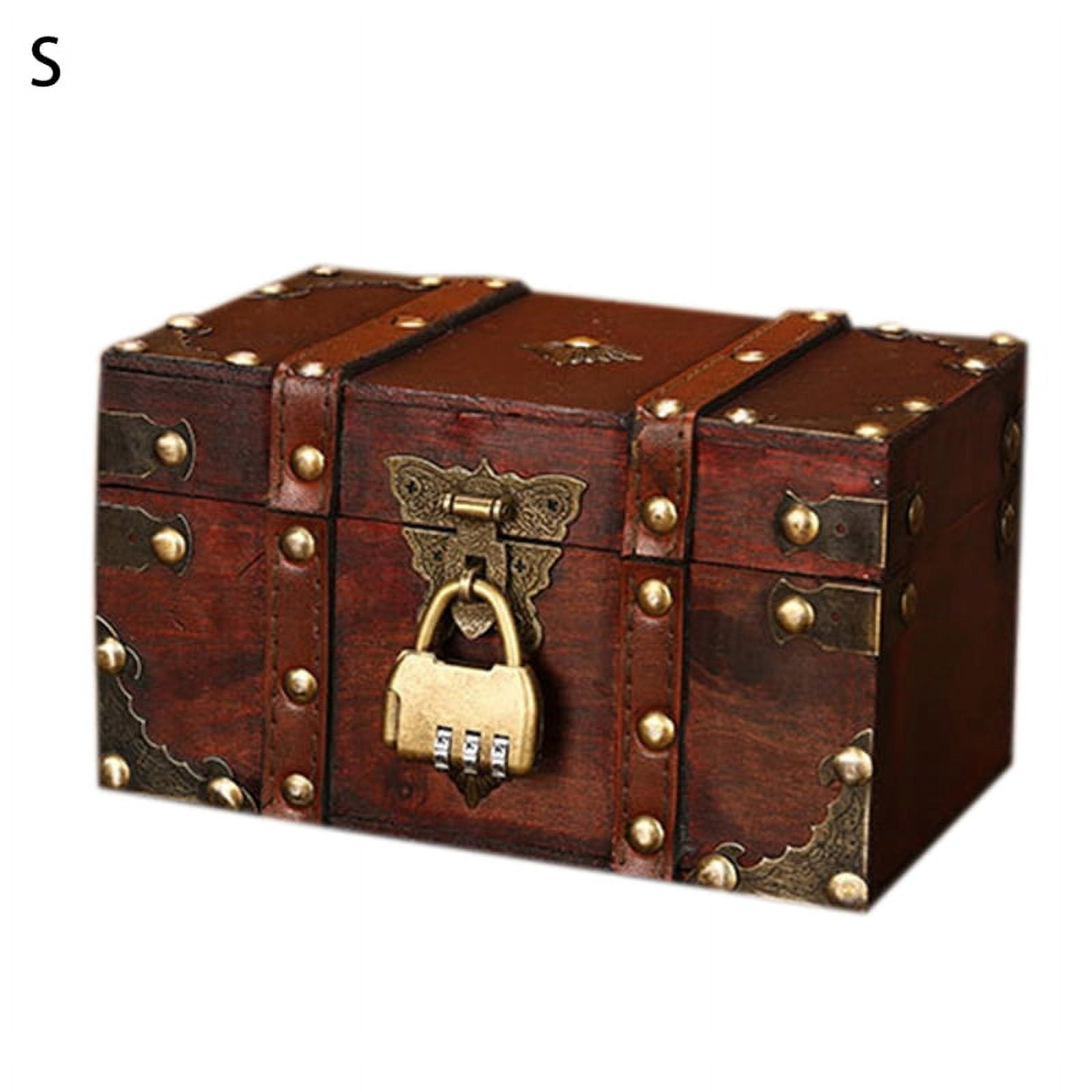 OOKWE Kids Toys Pirate Treasure Chest Assorted Plain Wood Wooden Box ...