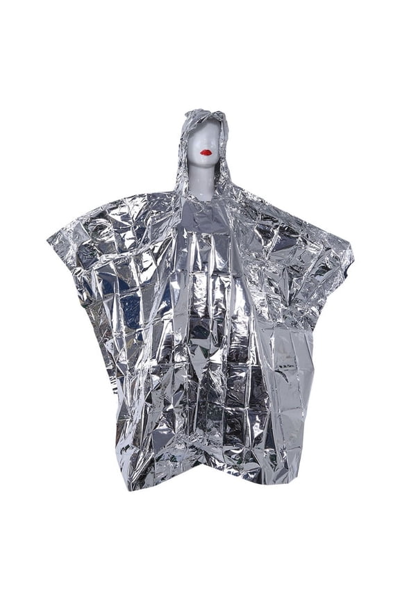 Multi-functional Foil Poncho Raincoat Waterproof Outdoor Survive Rescue Blanket