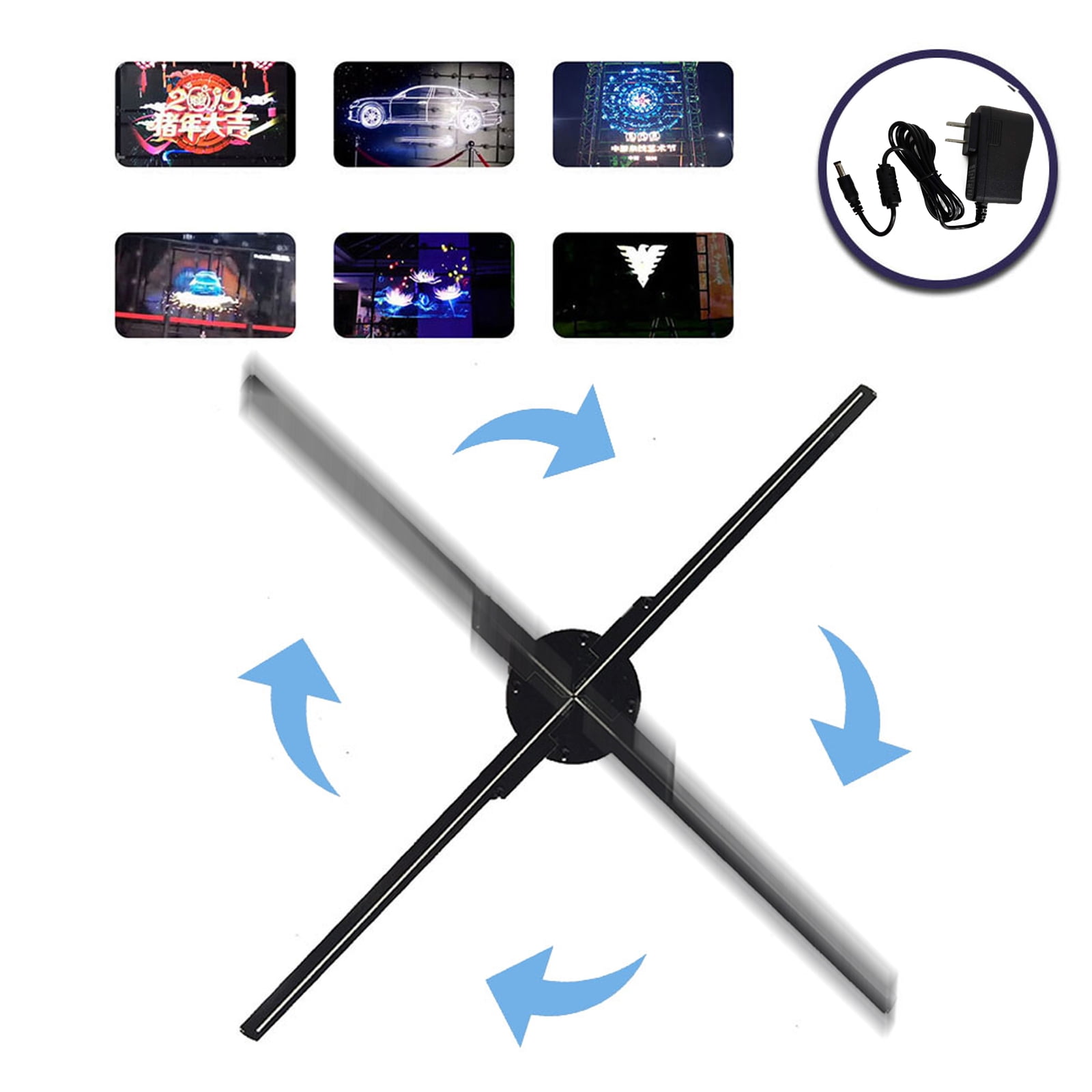 OOKWE Phone 3D Hologram Projector Advertising Display LED Holo Graphic Fan Naked Eye Fan-Light 3D Advertising Light Useful