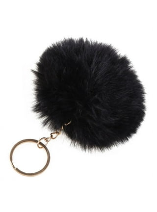 Deyuer Soft Pom Pom Faux Fur Keychain Fluffy Ball Bag Car Key Ring
