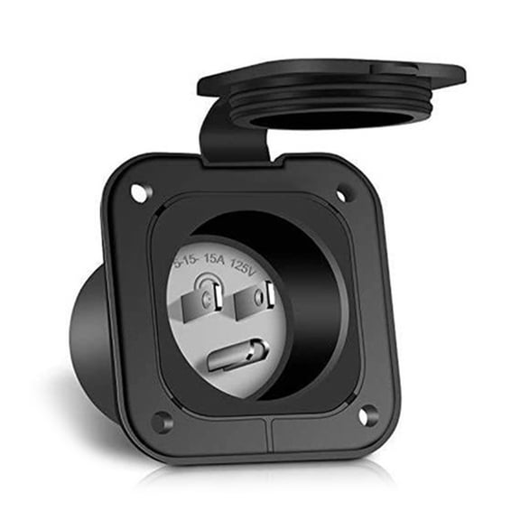 OOKWE RVs Power Cord Plug Inlet 125V 15 AMP NEMA 5-15 Boat Truck Marine Shore Trailer