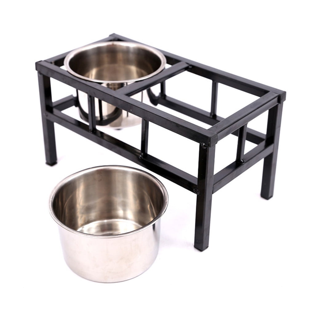 OOKWE Raised Elevated Dog Feeder Stand with 2 Removable Stainless Steel Pet Food Bowls