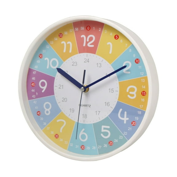 OOKWE Telling Time Teaching Clock 10'' Silent Movement Analog Learning Clock for Kids