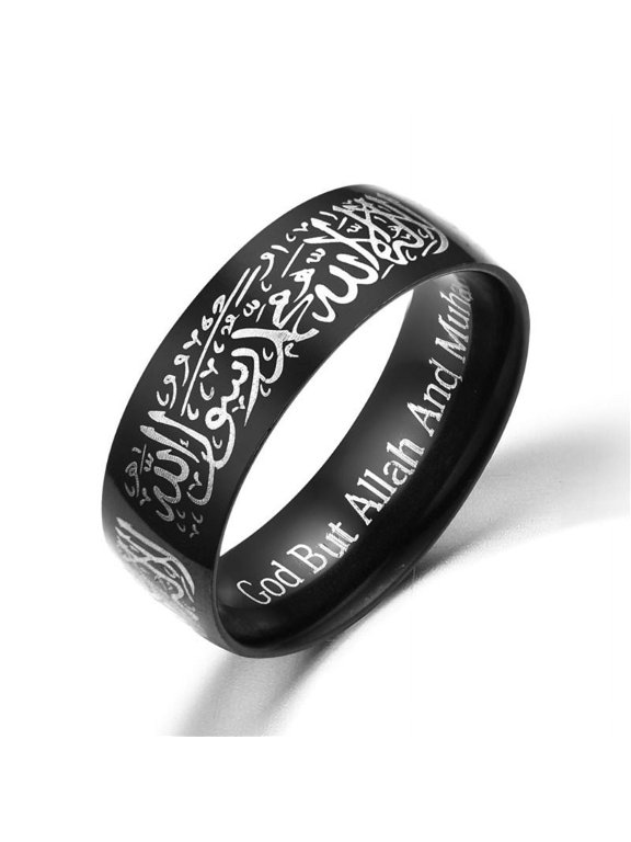 Titanium Steel Quran Messager Rings Muslim Religious Islamic Arabic God Ring