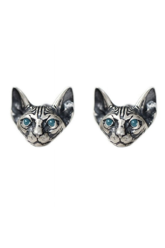Vintage Sphink Cat Studs Earrings Women Ear Studs Ear Piercing Cartilage Jewelry