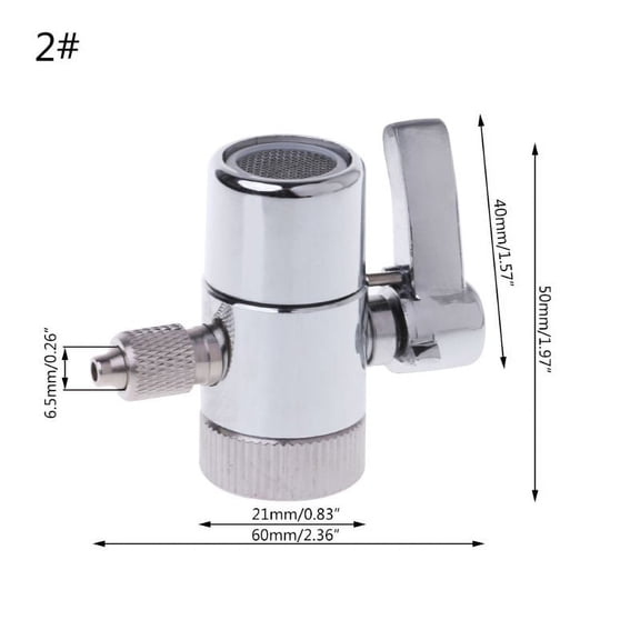 OOKWE Water Filter Faucet Diverter Valve Ro System 1/4" 2.5/8" 3/8" Tube Connector