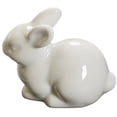 thumbnail image 1 of OOKWE White Rabbit Bunny Figurine Hand Painted Ceramic Miniature Collectible, 1 of 17