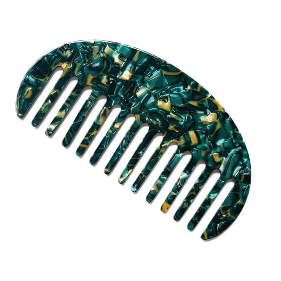 OOKWE Wide Tooth Hair Comb Marble Leopard Acetate Anti-Static Detangling Hairbrush
