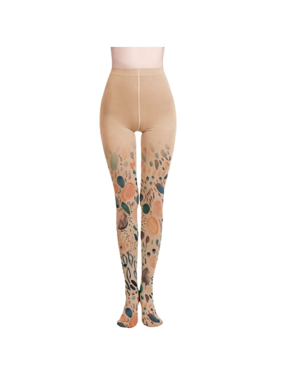 Women Colorful Starry Sky Printed Pantyhose Harajuku Gradient Patterned Skinny Leggings Lolita Kawaii Tattoo Tights