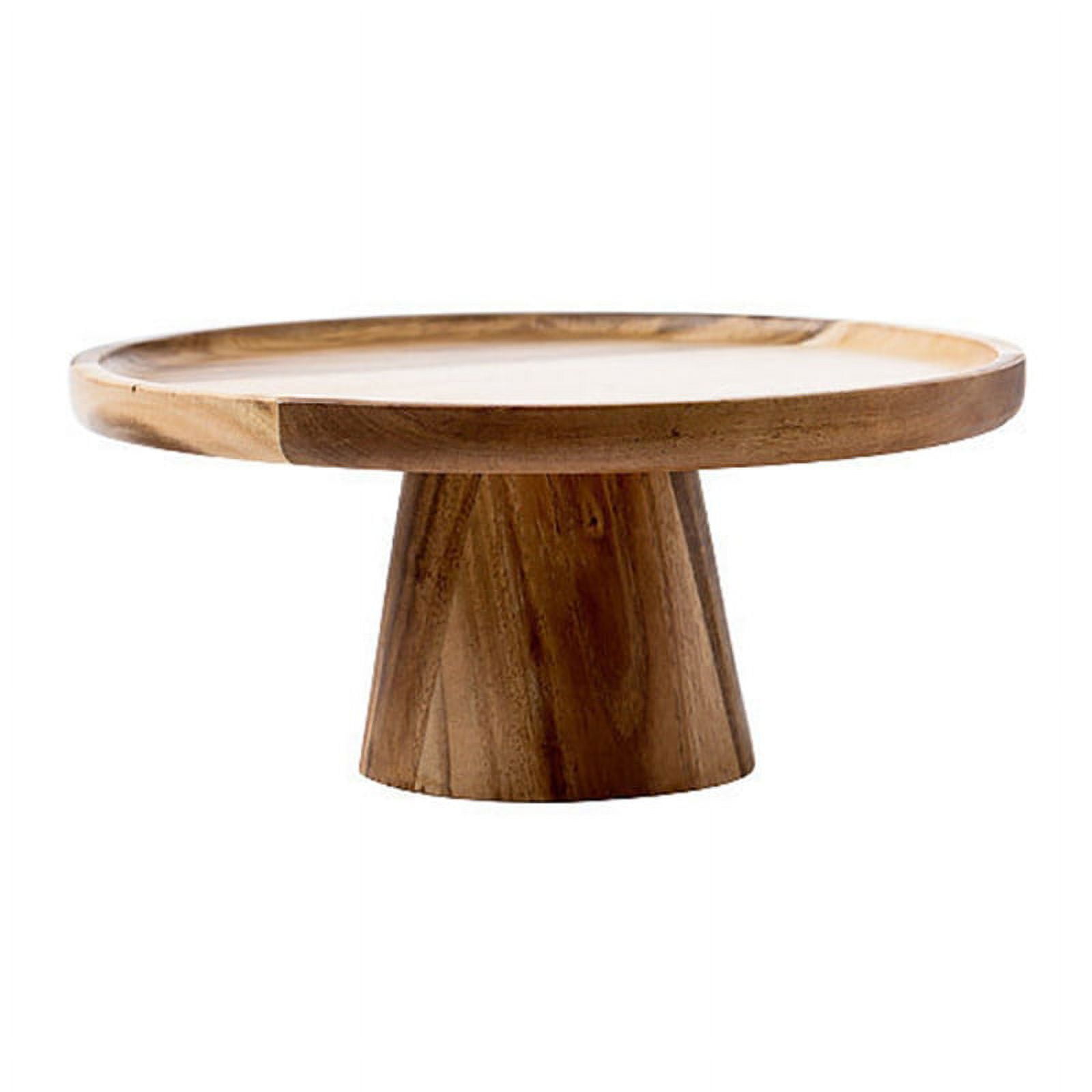 OOKWE Wooden Round Pedestal Dessert Table High Tray Cake Stand Holder ...