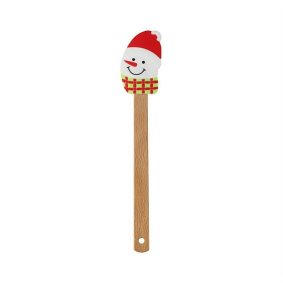 OOKWE Xmas Dish Scraper Cooking Spatulas Snowmen Pancake Spatula Cute Santa Claus Tree Shape Durable Kitchen Baking Tools