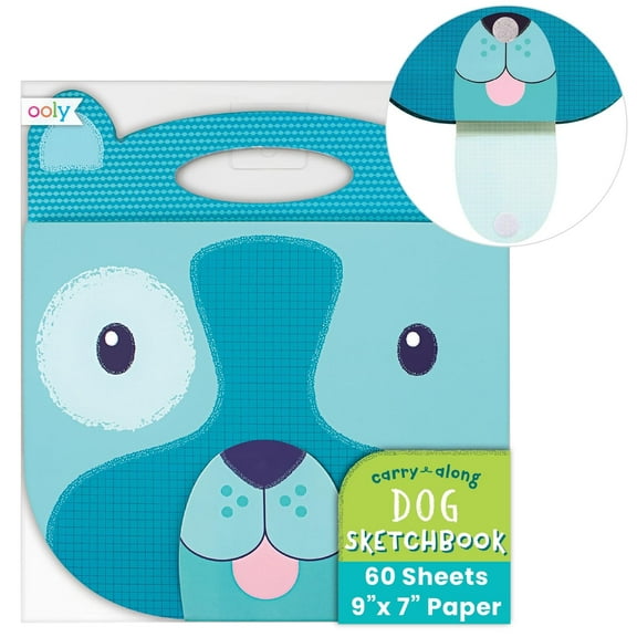 OOLY Carry Along Sketch book for Kids, Dog Design - Kids Drawing Pad