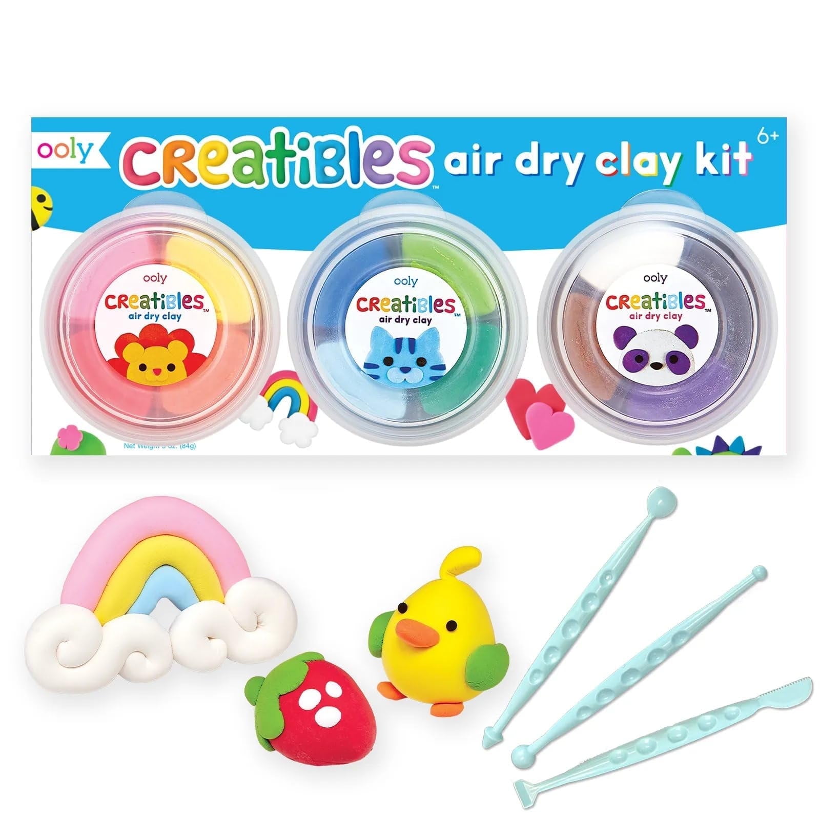 OOLY Creatibles Air Dry Clay Kit with 3 Shaping Tools, Air Dry