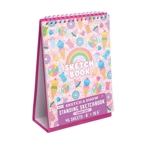 OOLY Sketch and Show Standing Sketchbook with 45 Large Pages, Sugar Joy
