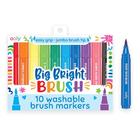 OOLY Thick Washable Markers with Jumbo Grip, Toddler Markers with Brush Tip