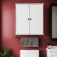 thumbnail image 1 of OONNEE Wall-Mounted Bathroom Storage Cabinet with Towel Bar & Adjustable Shelves – MDF Over the Storage Cabinet with Arched Doors, 1 of 13