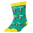 thumbnail image 1 of OOOH YEAH! Men's Novelty Crew Socks, Happy Shroom, 1 of 1