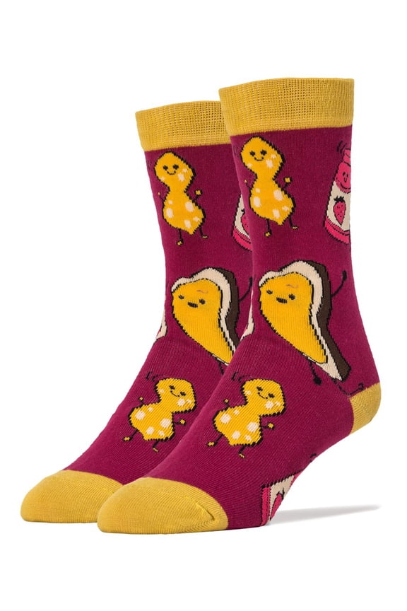 ! Men's Novelty Crew Socks, Peanut Butter Jams