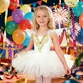 thumbnail image 1 of OOOUM 3 Piece Tutu Dresses Sets For Girls Flutter Sleeve Embroidered Ballet Leotards With Matching Ornament Kids Performance Dance Outfits Sets White 5-6 Years, 1 of 4
