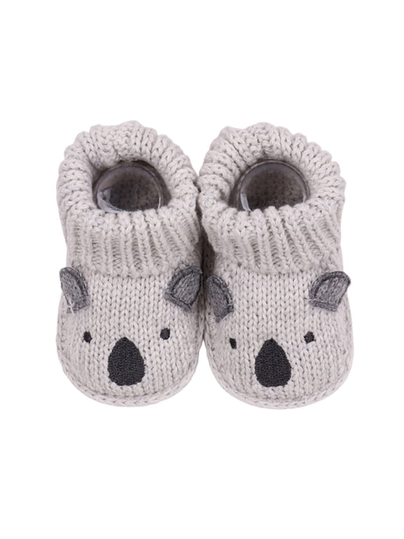 Baby Booties Newborn Bear First Walkers Cozy Knit Soft Sole Infant Shoes,CN:One Size