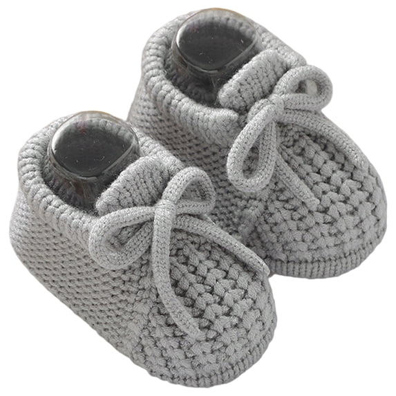 OOOUM Baby Sock Shoes Newborn Lace-Up Bow Knit First Walkers Soft Sole Infant Booties,CN:80/3-6 Months