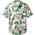 thumbnail image 1 of OOOUM Boys Christmas Shirt Kids Short Sleeve Button-Down Turn-Down Collar Santa Print Hawaiian Regular Fit Casual Top,4-5 Years, 1 of 3