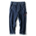 thumbnail image 1 of OOOUM Boys Denim Pants Elastic Waist High Stretch Comfy Track Pants With Pocket Business Causal Work Joggers BU3 10-12 Years, 1 of 9