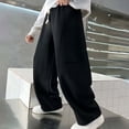 thumbnail image 1 of OOOUM Boys Fleece Lined Sweatpants Elastic Waist Baggy Wide Leg Pants With Pocket Soft Comfy Casual Joggers Black 8-9 Years, 1 of 7