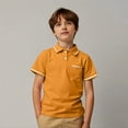 thumbnail image 1 of OOOUM Boys Short Sleeve Polo Shirts With Pocket Solid Color Formal Tops Breathable And Comfortable Summer Tops Orange 9-10 Years, 1 of 4
