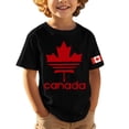 thumbnail image 1 of OOOUM Boys Short Sleeve T-Shirt Canadian National Day Graphic Basic Tees Active Breathable Running Shirt Top For Soccer Black 5-6 Years, 1 of 4