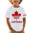 thumbnail image 1 of OOOUM Boys Short Sleeve T-Shirt Canadian National Day Graphic Basic Tees Active Breathable Running Shirt Top For Soccer White 9-10 Years, 1 of 4