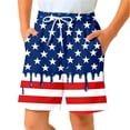 thumbnail image 1 of OOOUM Boys Swim Trunks American Flag Ice Print Drawstring Waist Board Shorts Relaxed Summer Beach Swimwear Red 5-6 Years, 1 of 3