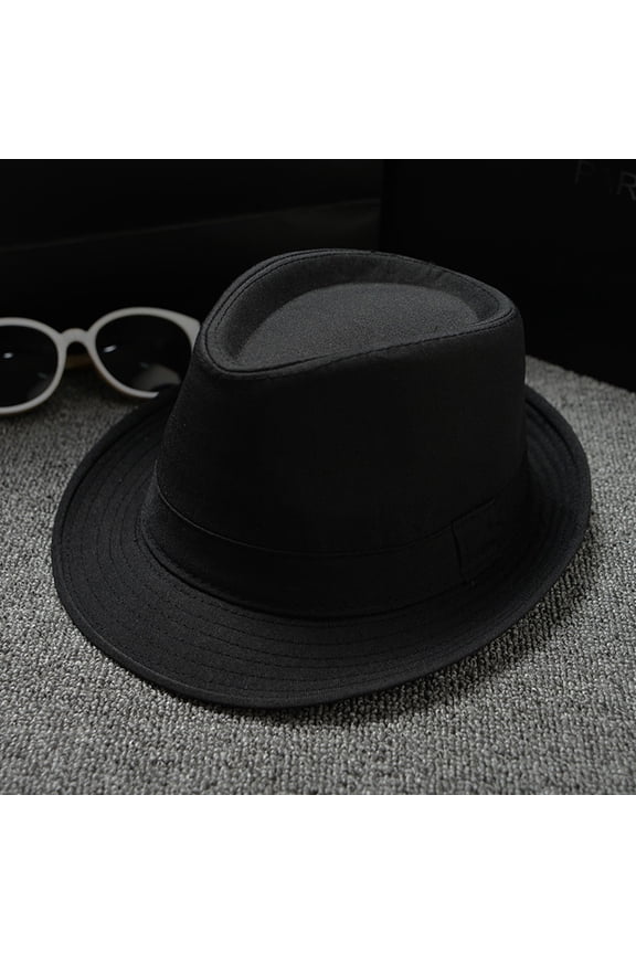 Classic Fedora Hat British Style Short Brim Panama Hats Men And Women Elegant Vintage Hat Black