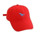 thumbnail image 1 of OOOUM Cotton Baseball Cap For Boys Girls Dinosaur Embroidery Cute Sun Hat Outdoor Spring Fall Dad Hat Red, 1 of 4