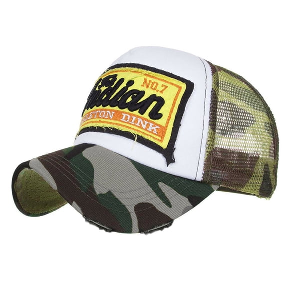 OOOUM Distressed Trucker Hat Mesh Breathable Embroidered Baseball Cap Detachable Casual Sun Hats For Men And Women Army Green