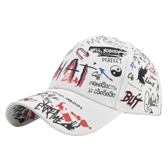 OOOUM Doodle Baseball Caps For Women Men Comfortable Lightweight Breathable Dad Hats Adjustable Stable Sun Hats White