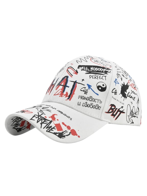Doodle Baseball Caps For Women Men Comfortable Lightweight Breathable Dad Hats Adjustable Stable Sun Hats White