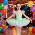 thumbnail image 1 of OOOUM Girls Ballet Leotards Sequin Mesh Embroidered Princess Tutu Dress Flowy Stylish Professional Dance Outfits Green 13-15 Years, 1 of 4