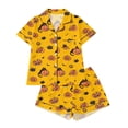 thumbnail image 1 of OOOUM Girls Button Down Loungewear Set Kids Short Sleeve Shorts Lounge Set Toddler Holiday Two Piece Outfits 4-5 Years, 1 of 9