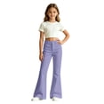 thumbnail image 1 of OOOUM Girls Flare Pants High Waisted Bell Bottom Trousers Solid Casual Pants with Pockets , 13-14 Years, 1 of 7