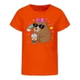 thumbnail image 1 of OOOUM Girls Fun Cartoon Animal Print Tee Relaxed Basic T Shirt Sweet Cool Summer Daily Top,3-4 Years, 1 of 4