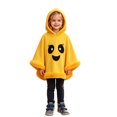 OOOUM Girls Halloween Hooded Poncho Cute Face Graphic Fleece Cape ...