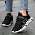 thumbnail image 1 of OOOUM Girls Knit Mesh Sneakers Hook And Loop Walking Shoes Kids Running Shoes Lightweight Casual Outdoor Children Athletic Shoes Black US:1/9-9.5 Years, 1 of 8