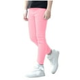 thumbnail image 1 of OOOUM Girls Leggings Pencil Pants Stretch Jeans Solid Color Slim Fit Trousers with Pockets , 7-8 Years, 1 of 6