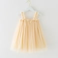 thumbnail image 1 of OOOUM Girls Princess Dress Solid Color Sleeveless Tulle Dress Stylish And Comfortable Party Outfits For Toddler Beige 2-3 Years, 1 of 5