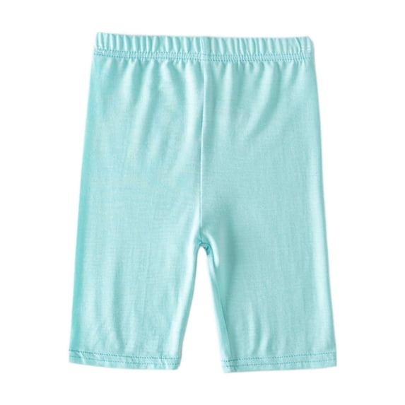 OOOUM Girls Stretch Biker Shorts Soft Elastic Waist Sport Leggings Kids Lightweight Breathable Summer Shorts Blue 5-6 Years
