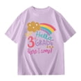 thumbnail image 1 of OOOUM Kids 3Rd Grade Graphic T-Shirt Soft Breathable Crewneck Back-To-School Printed Shirt Loose Fit Lightweight Casual Top Purple 7-8 Years, 1 of 7