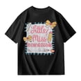thumbnail image 1 of OOOUM Kids Back To School Graphic T-Shirt Soft Breathable Crewneck Printed Shirt Loose Fit Lightweight Casual Top Black 13-14 Years, 1 of 7
